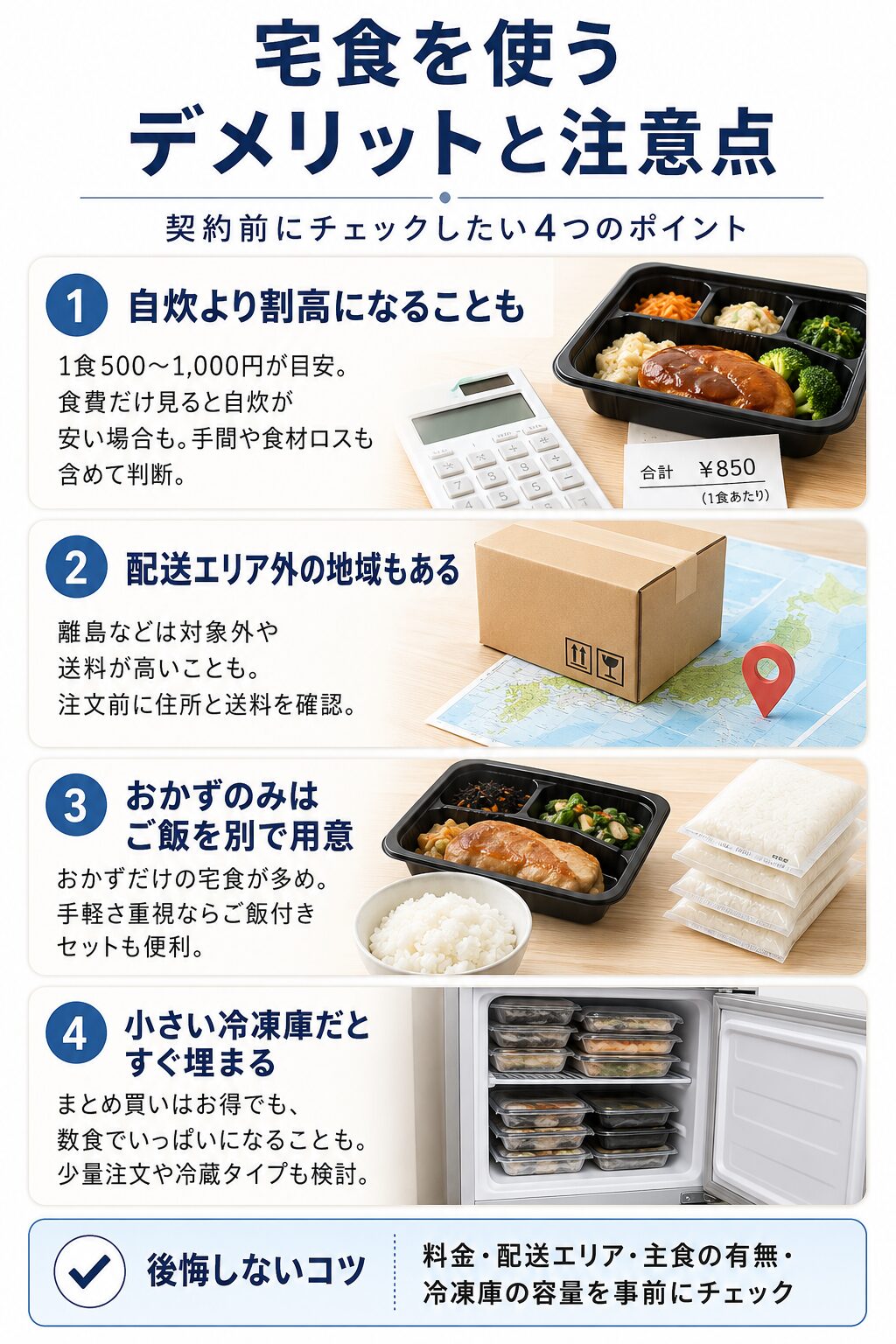 宅食を使うデメリットと注意したいこと