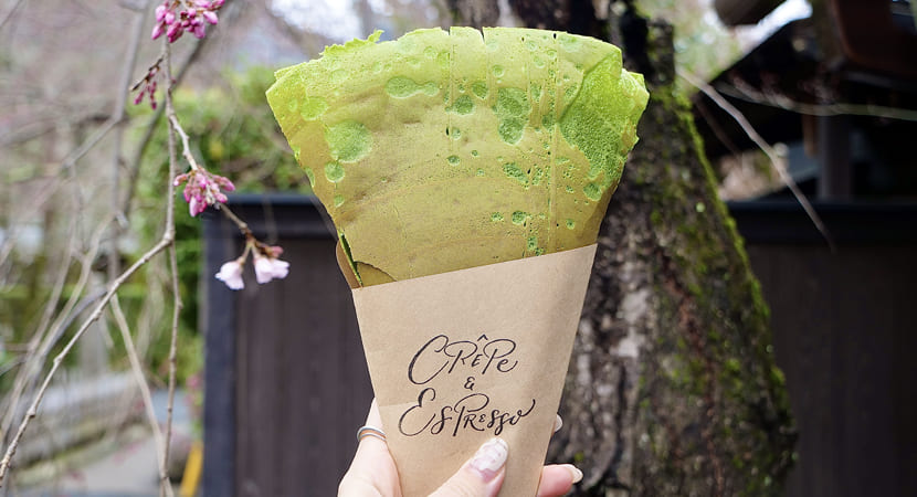 京都・嵐山のカフェ クレープとエスプレッソとのクレープ1